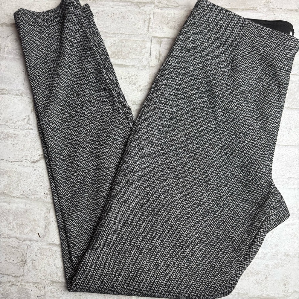 Calvin Klein Pull-On Professional Pants Black White Chevron Striped Leggings😍